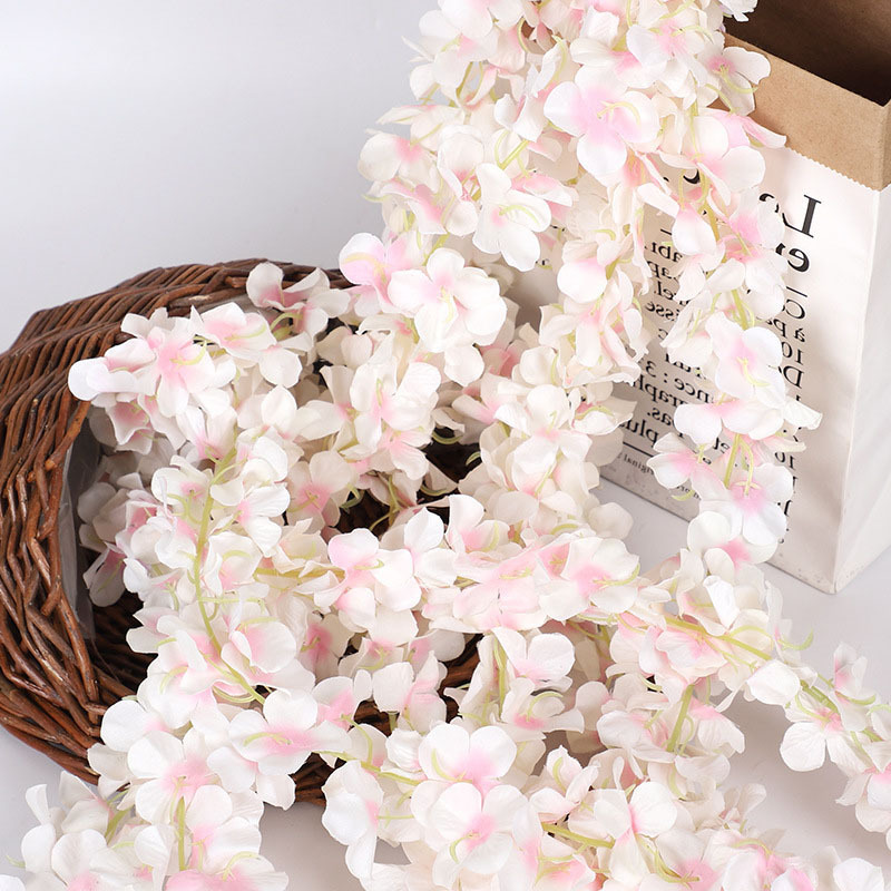 Sen Masine 14 Colors Available Fake Hanging Sakura Flower Vine Artificial Cherry Blossom Garland for wedding home office decor