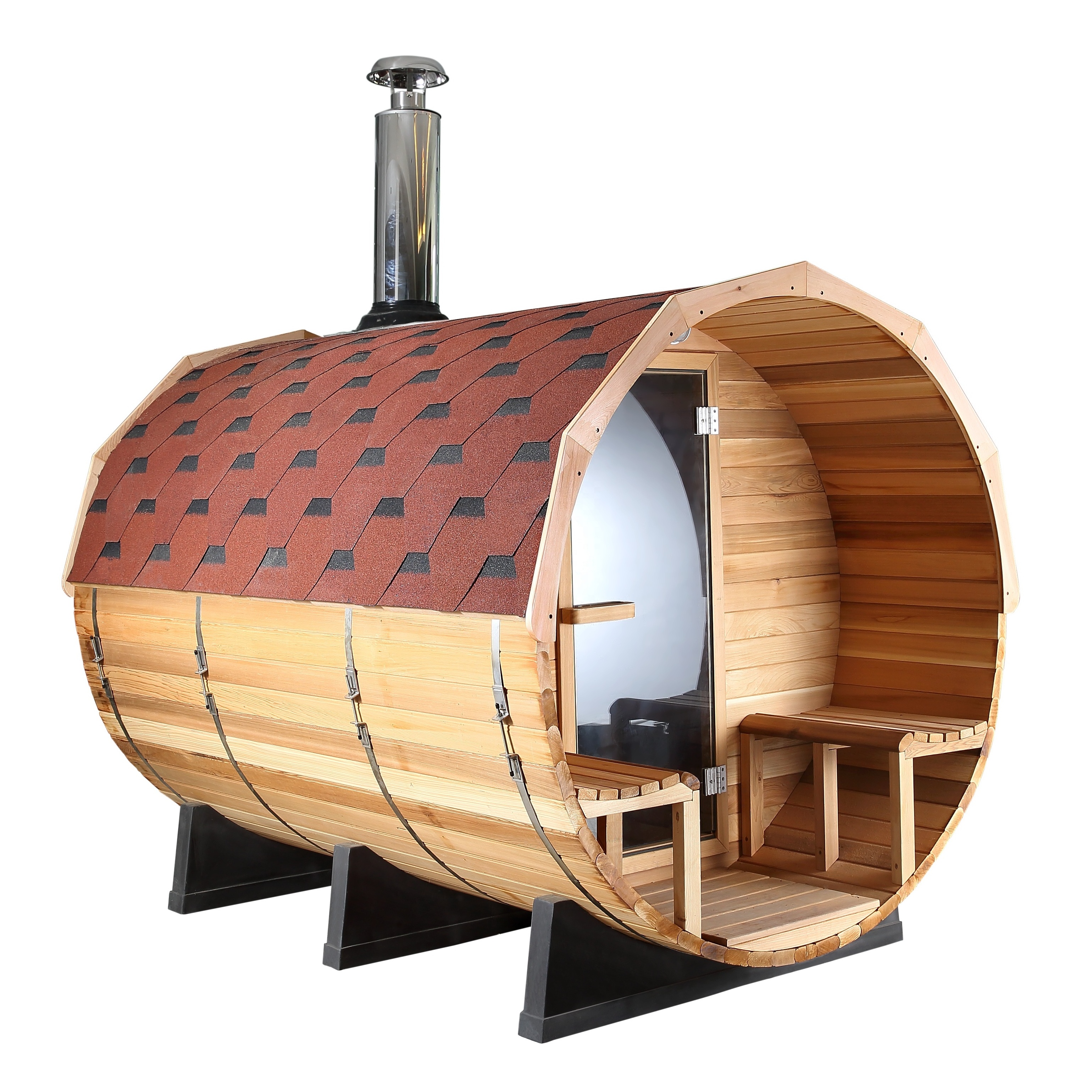 Wonderful Competitive Barrel Sauna Wood Burning Tent Sauna for Outdoor Cedar Sauna HOT SELLING