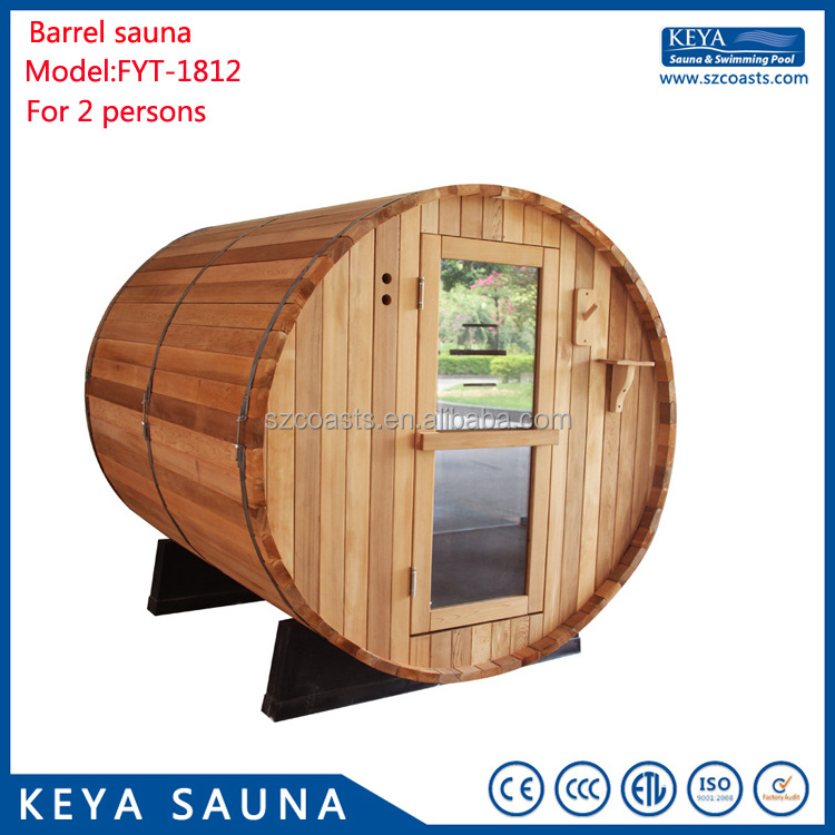 Best quality Canada red cedar wooden outdoor cabin barrel sauna