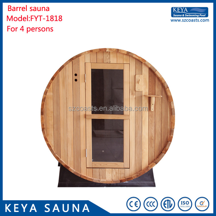 Best quality Canada red cedar wooden outdoor cabin barrel sauna