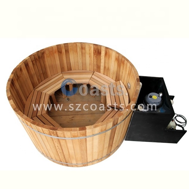 Outdoor SPA wooden hot tub red cedar wood fired bathtub for for sale