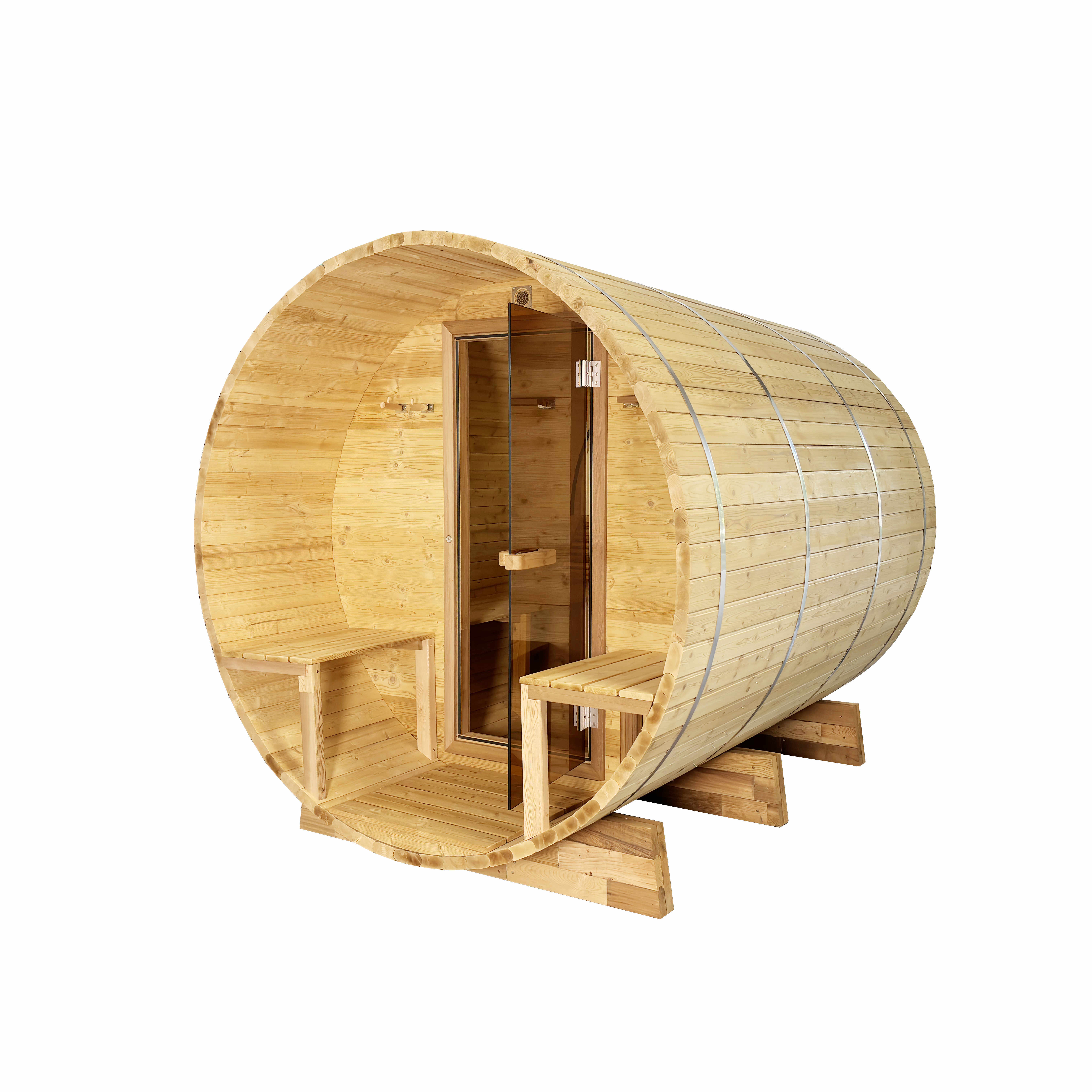 Tradition Thermo Pine  Outdoor Barrel Wooden Sauna Sauna Cabin Half Window Sauna