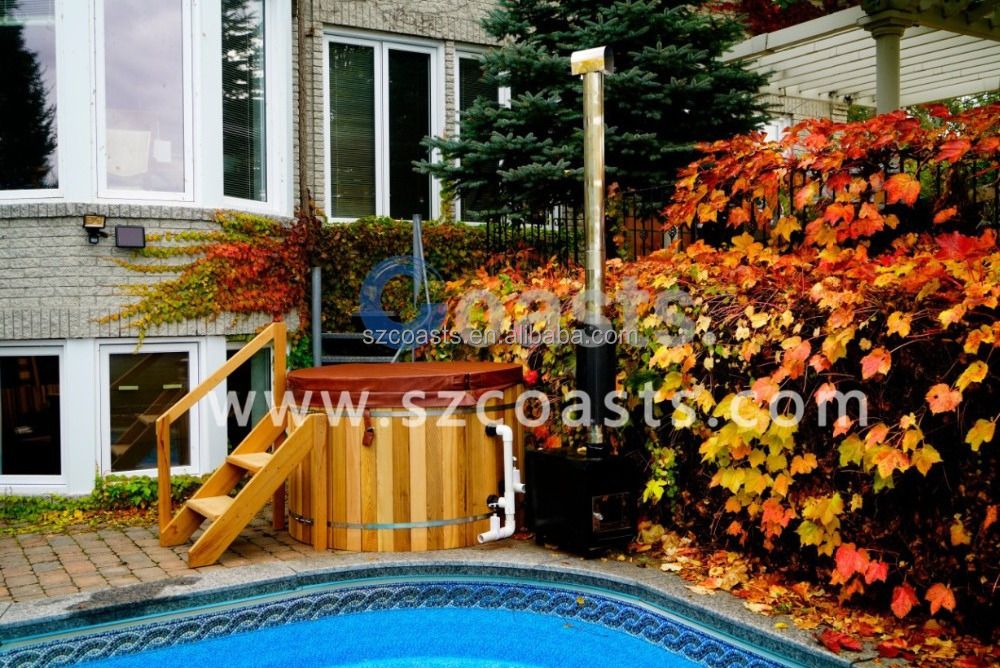 Pure Canada cedar wood hot tub outdoor barrel bathtub for sale