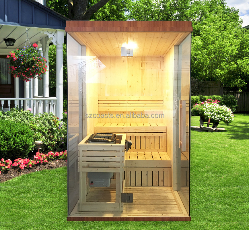 Cheap price 2persons pine wood mini sauna room traditional saunas for sale