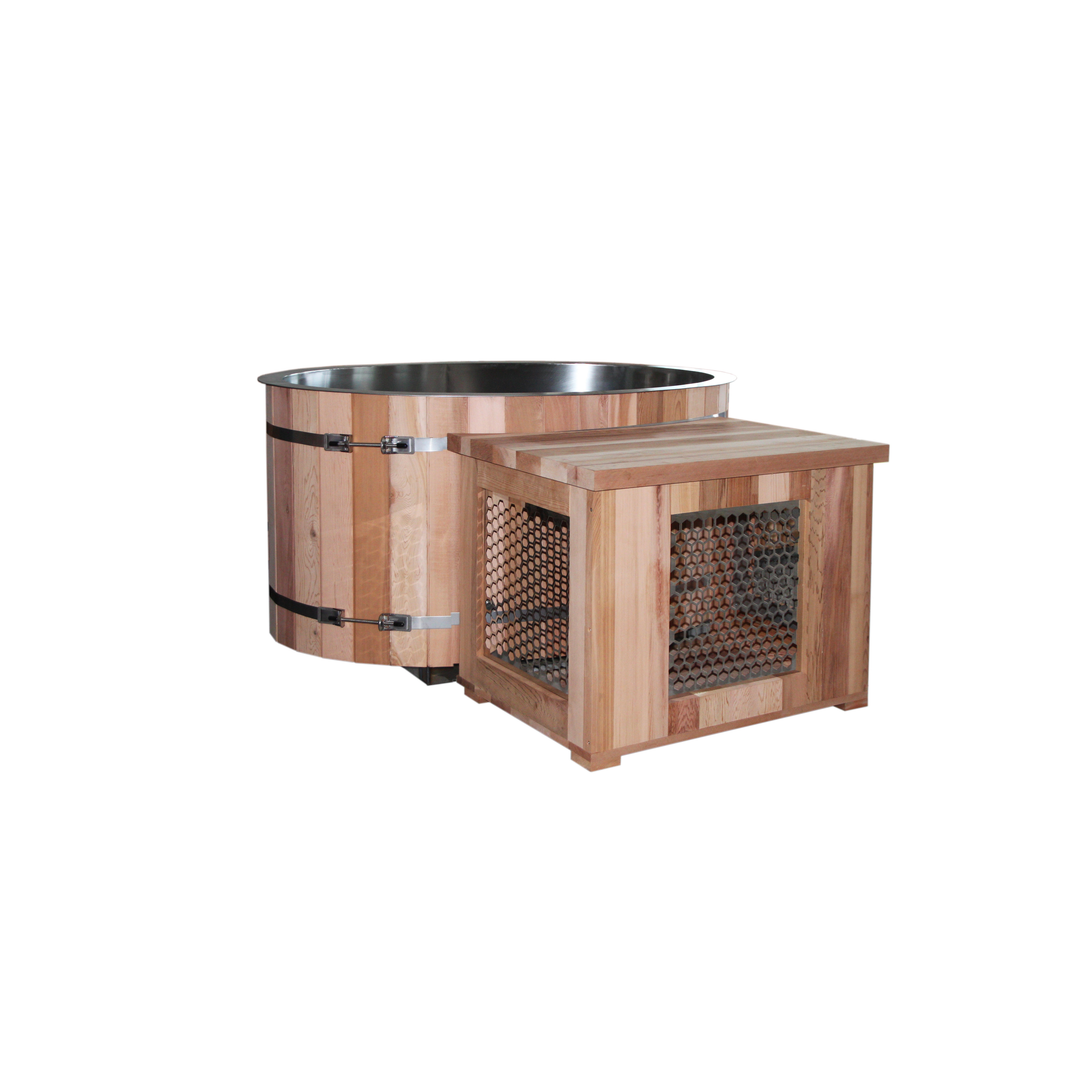 Simple Design Red Cedar Cold Plunge Tub Pool Solid Wooden Barrel Bathtub Wholesale Ice Bath Tub