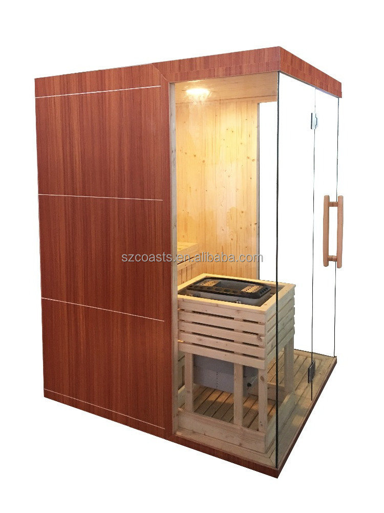 Cheap price 2persons pine wood mini sauna room traditional saunas for sale