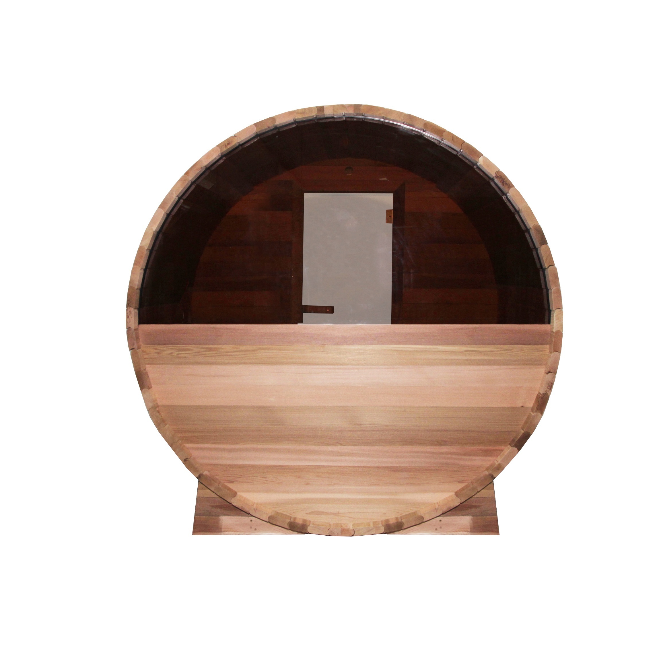 Hot-selling Keya Sauna Dry Steam Red Cedar 2 Person Steam Barrel Outdoor Sauna Room With Half Glass Wall