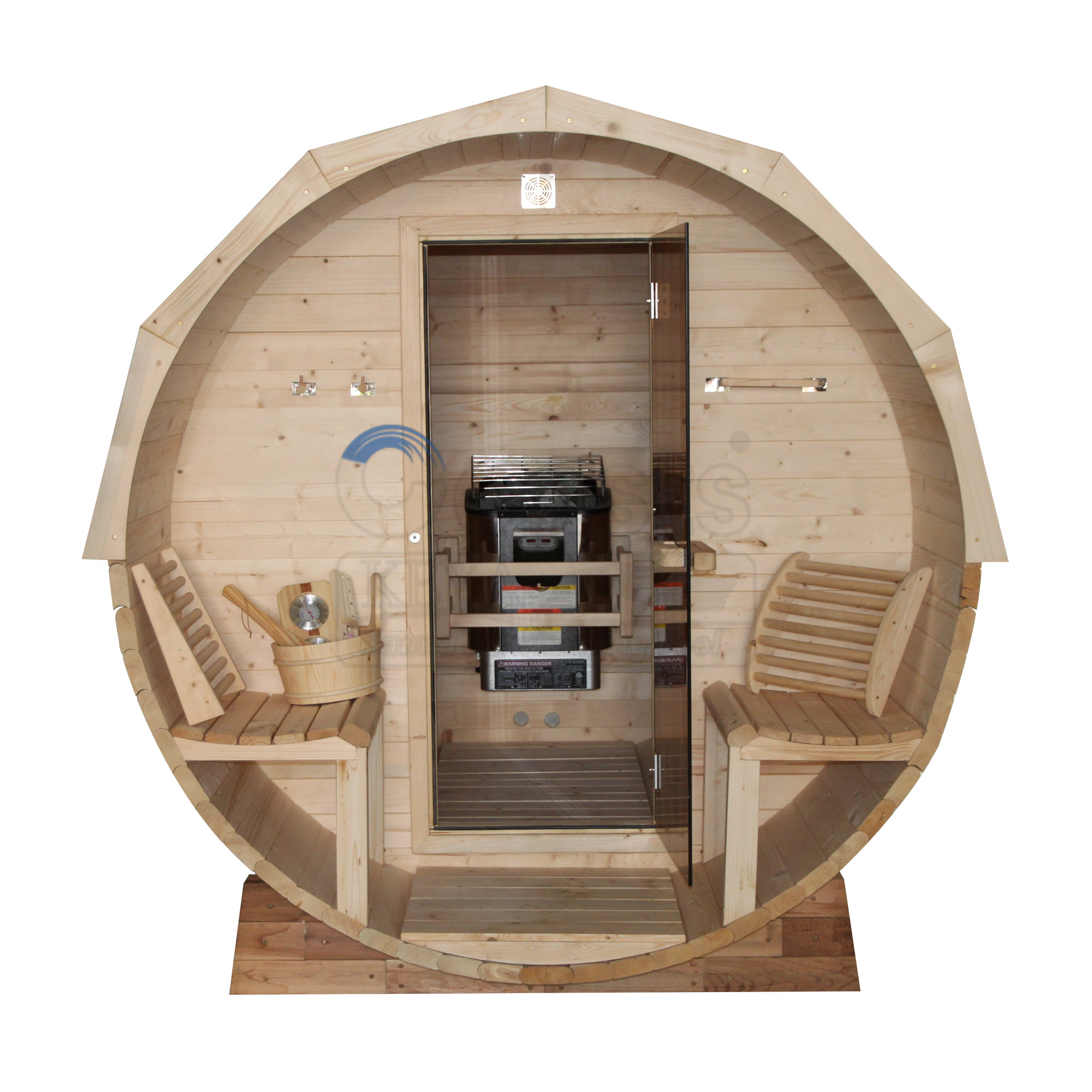 Keya Manufacture Directly Finland White Pine Wood Sauna Barrel Outdoor Wooden Sauna Rooms With Porch For 2 People