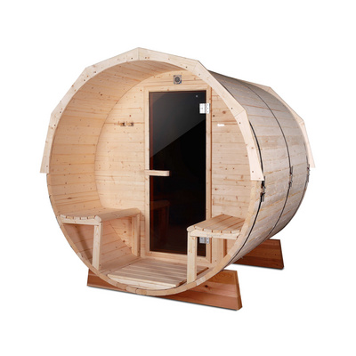 KEYA Sauna factory Since 1997 Outdoor 8/6/4/2 Person Barrel Sauna for Tent Sauna House Wood Fired/Electric Pine/Cedar Sauna Kit