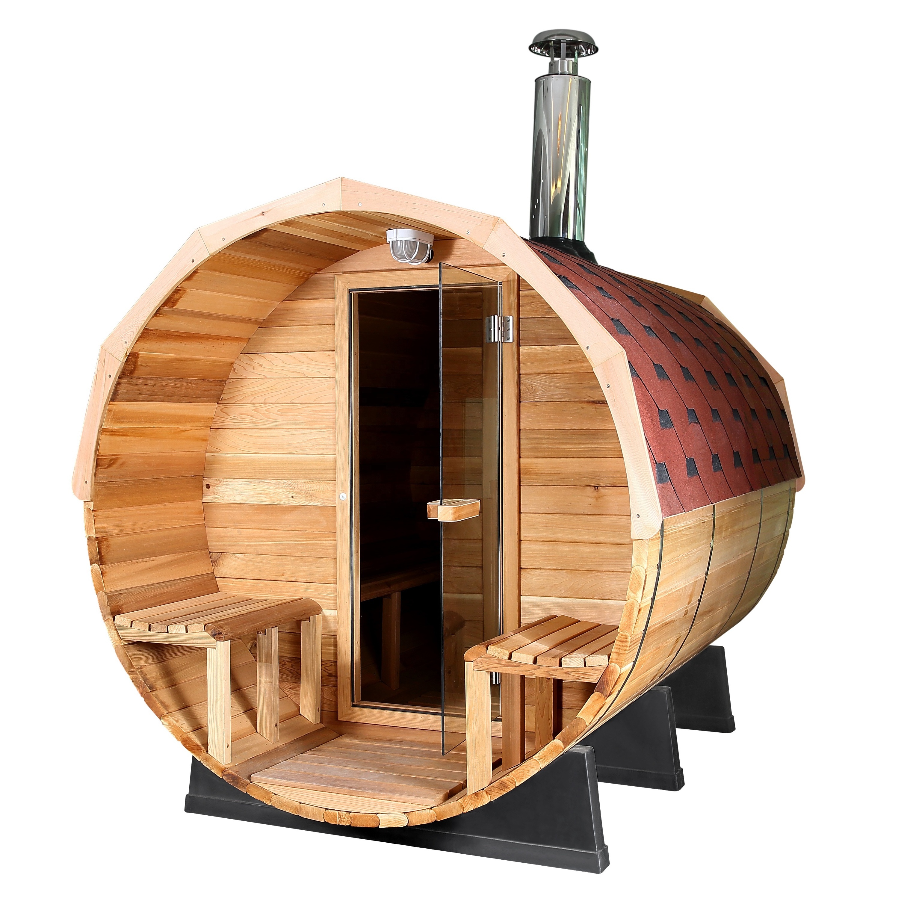 Wonderful Competitive Barrel Sauna Wood Burning Tent Sauna for Outdoor Cedar Sauna HOT SELLING