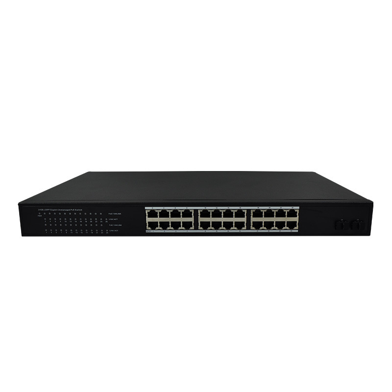 OEM/ODM PoE switch 4 8 16 24 ports 10/100M & Gigabit unmanaged 48V ethernet fiber switch poe IEEE802.3af/at