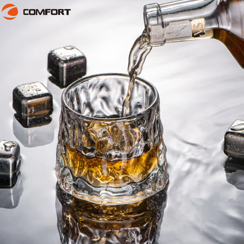 Wine Glass Whiskey Cup Double Cup Low Moq 300ml Goblet Crystal Shot Glass Custom Party Stainless Steel Shot Glass Modern CF-1015