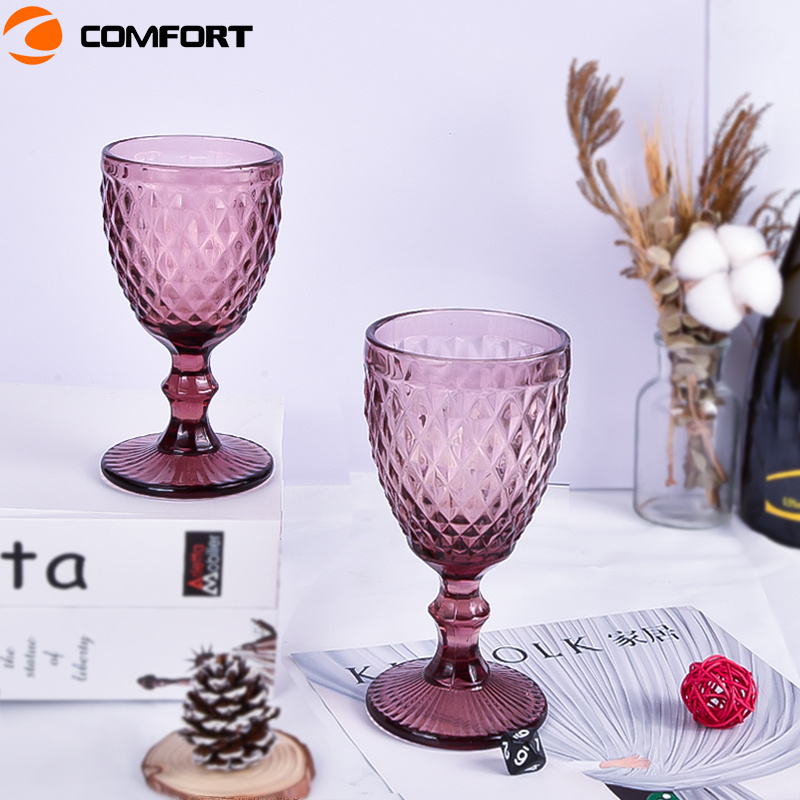 Wholesale Cheap Colored Wine Glass Goblet for Wedding and Bar Event Glass Cup Oem Party Stainless Steel Round American Style >10