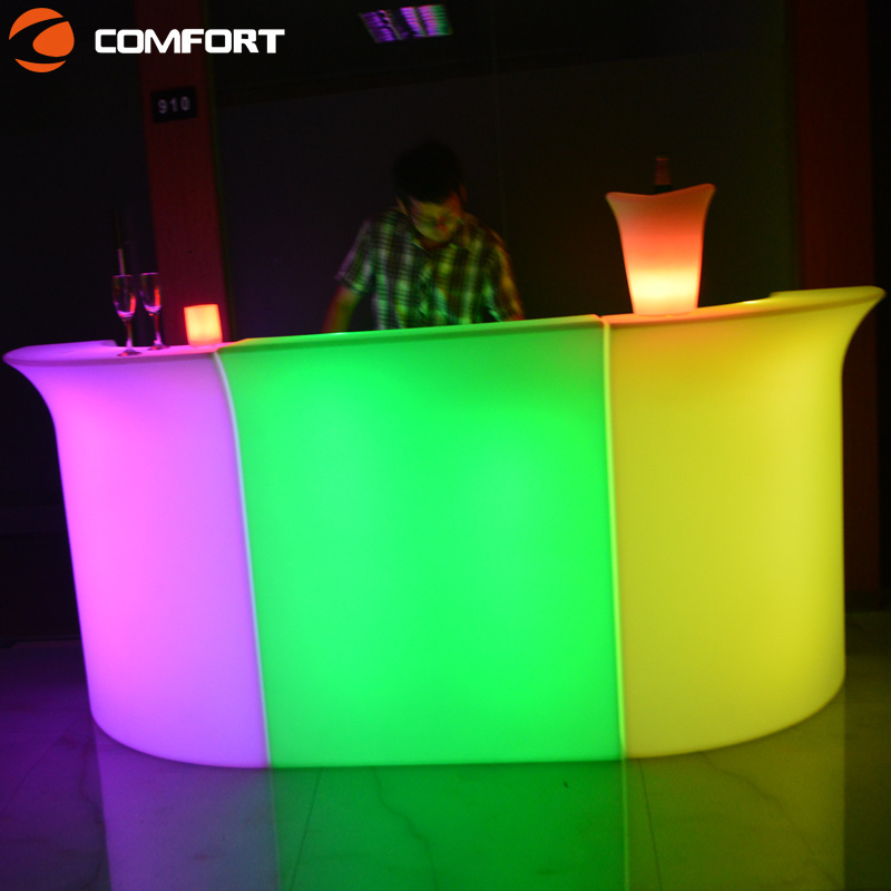 Popular bar table and chair sets LED light up bar cocktail tables Retail Illuminated modern glowing night club party furniture