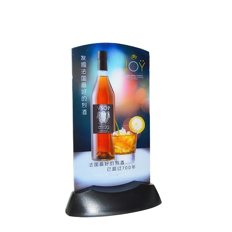 China mainland led illuminated acrylic menu holder acrylic table tent