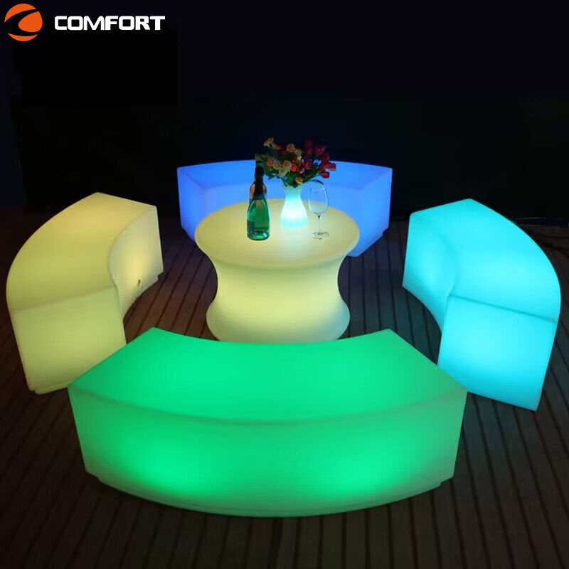 glowing led outdoor table hookah lounge event party night club plastic furniture led lighted bar table and chair sofa sets