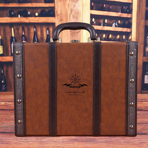 Customize packaging luxury PU leather gift wine box