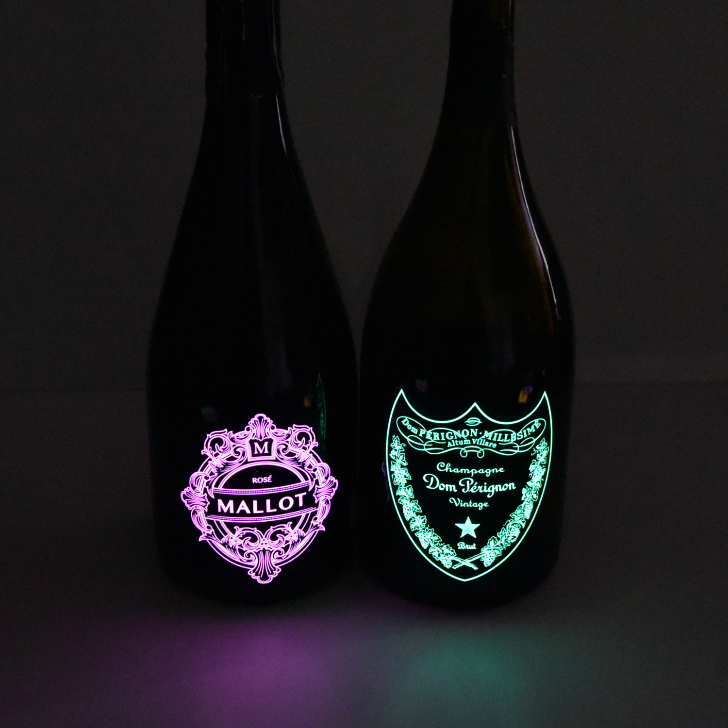 Custom luminous bottle wine EL label champagne lighted label