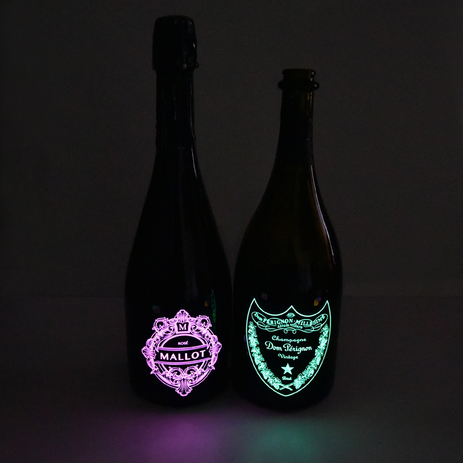 Custom luminous bottle wine EL label champagne lighted label