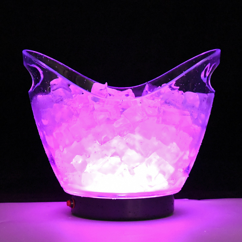 Factory bar club beer wine drink restaurant glowing custom logo lighting furniture rechargeable plastic led ice bucket