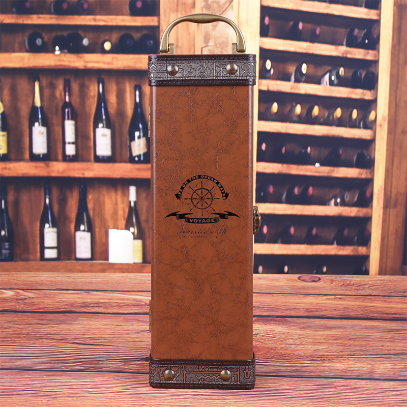 Customize packaging luxury PU leather gift wine box