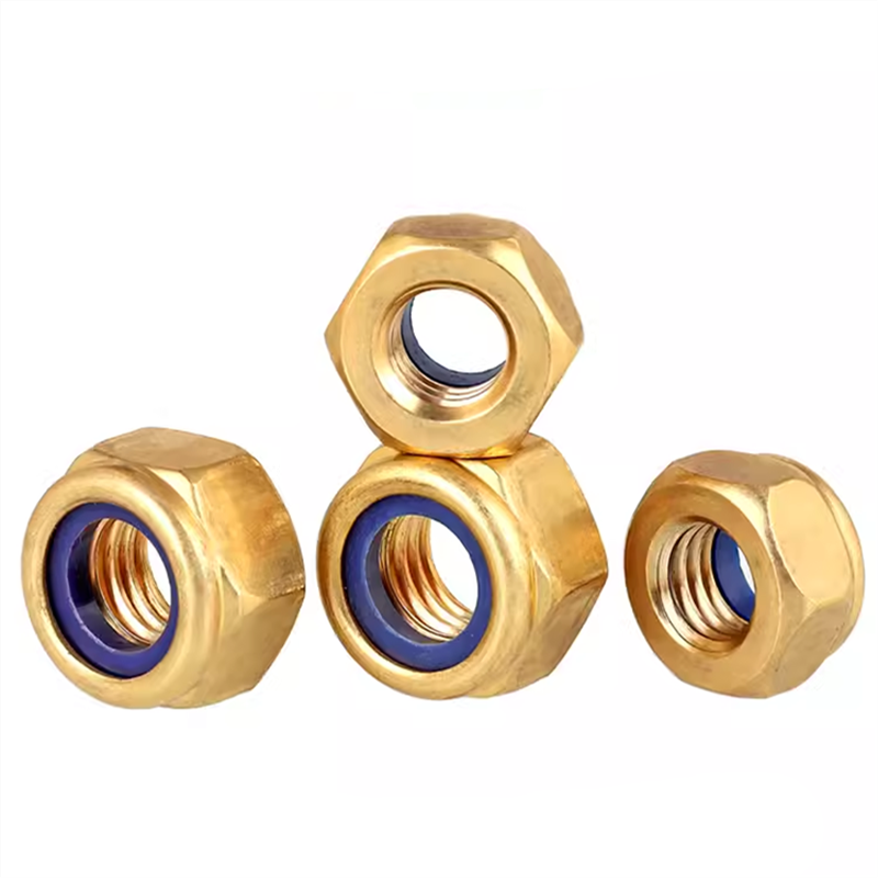 Brass Nylon Insert Lock Nut Nyloc Nylock Nut M2 M3 M4 M5 M6 M8 M10 M12 Hex Locknut Self Locking Nut