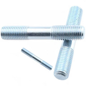 Steel Gr4.8 8.8 10.9 12.9 galvanized zinc plated Stud Threaded Bolt Double End Studs with Nut and Washer DIN938