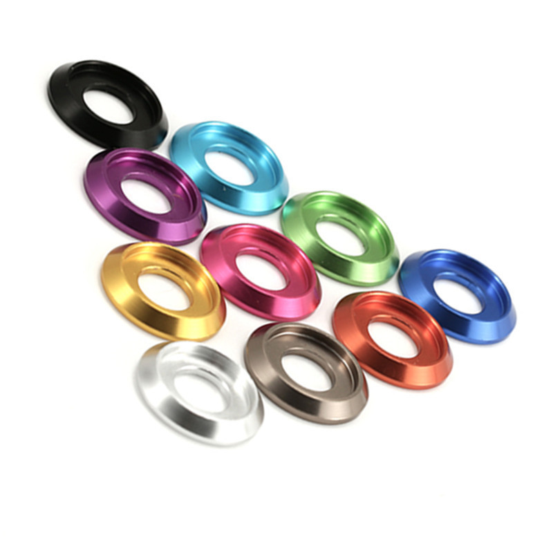 Half Round Dome Washer Decorative Aluminium M6 Gasket Washer Drones For Screw Bolt Black Anodised Colored Washer