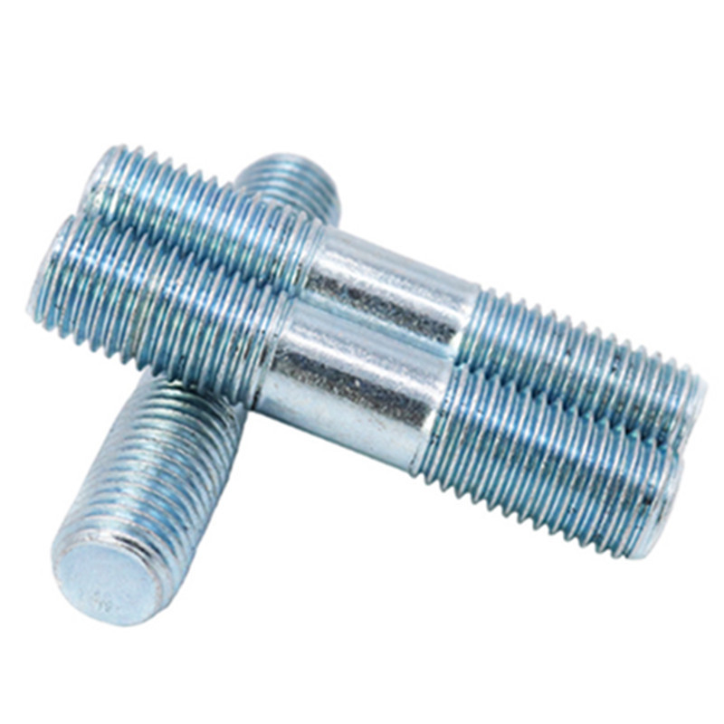 Steel Gr4.8 8.8 10.9 12.9 galvanized zinc plated Stud Threaded Bolt Double End Studs with Nut and Washer DIN938