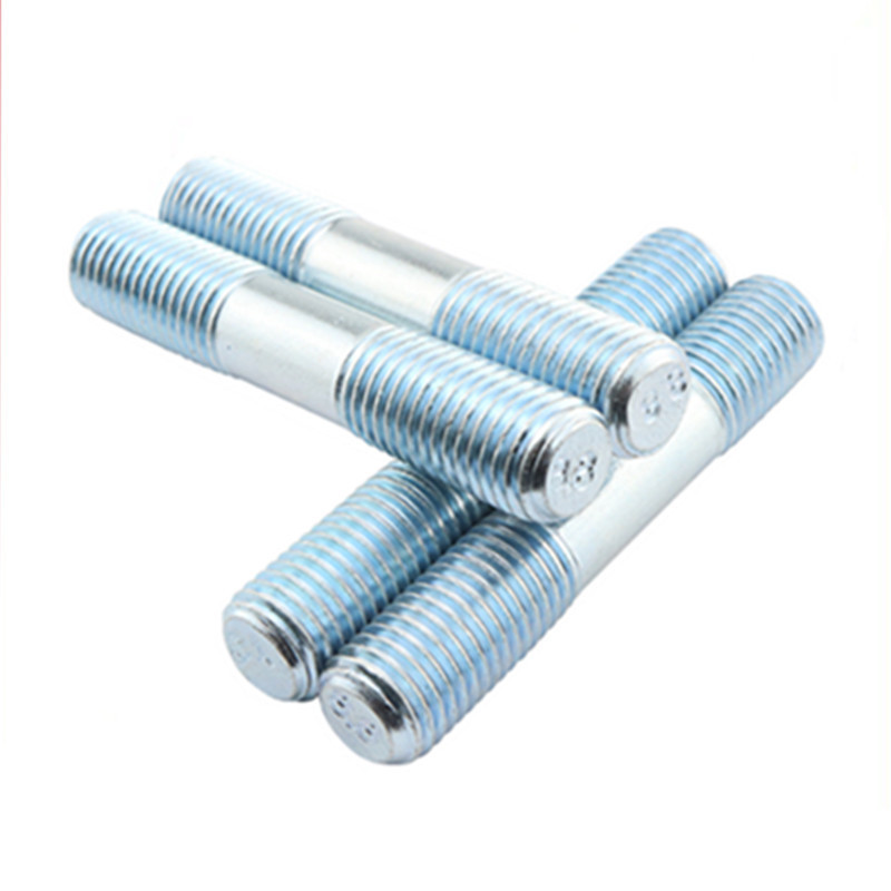 Steel Gr4.8 8.8 10.9 12.9 galvanized zinc plated Stud Threaded Bolt Double End Studs with Nut and Washer DIN938