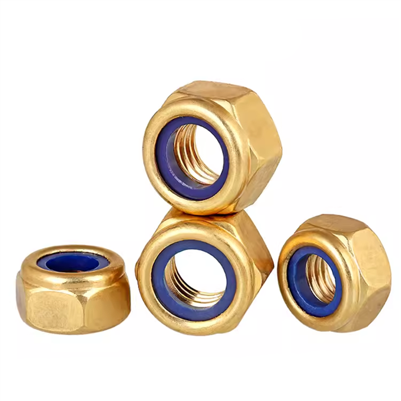 Brass Nylon Insert Lock Nut Nyloc Nylock Nut M2 M3 M4 M5 M6 M8 M10 M12 Hex Locknut Self Locking Nut