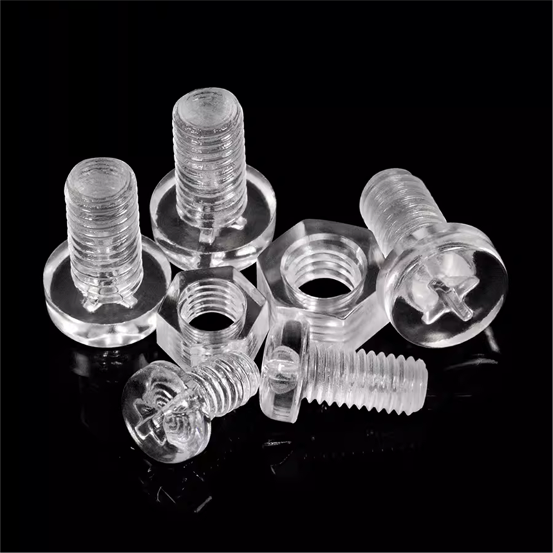 Precision Polycarbonate Screw PC PP PA Transparent Clear Plastic Acrylic M4 M5 M8 M6 x 20mm 40mm Bolts And Nuts