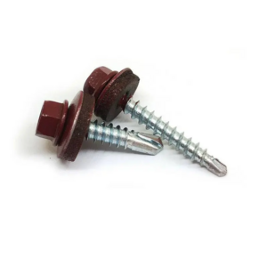 Factory Price White Colored Painted Hexagon Hex Head Self Drilling TEK Screw With EPDM Washers for Roofing Painted Color Head