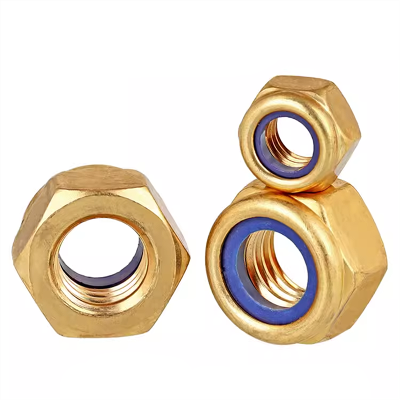 Brass Nylon Insert Lock Nut Nyloc Nylock Nut M2 M3 M4 M5 M6 M8 M10 M12 Hex Locknut Self Locking Nut