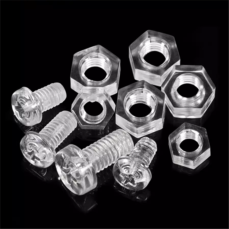 Precision Polycarbonate Screw PC PP PA Transparent Clear Plastic Acrylic M4 M5 M8 M6 x 20mm 40mm Bolts And Nuts