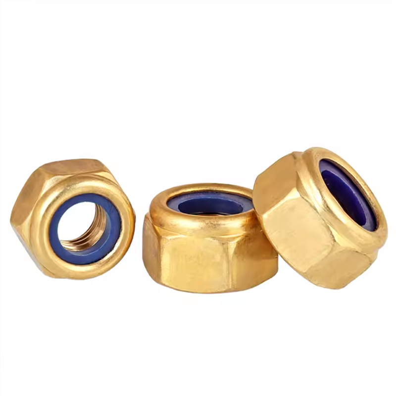 Brass Nylon Insert Lock Nut Nyloc Nylock Nut M2 M3 M4 M5 M6 M8 M10 M12 Hex Locknut Self Locking Nut