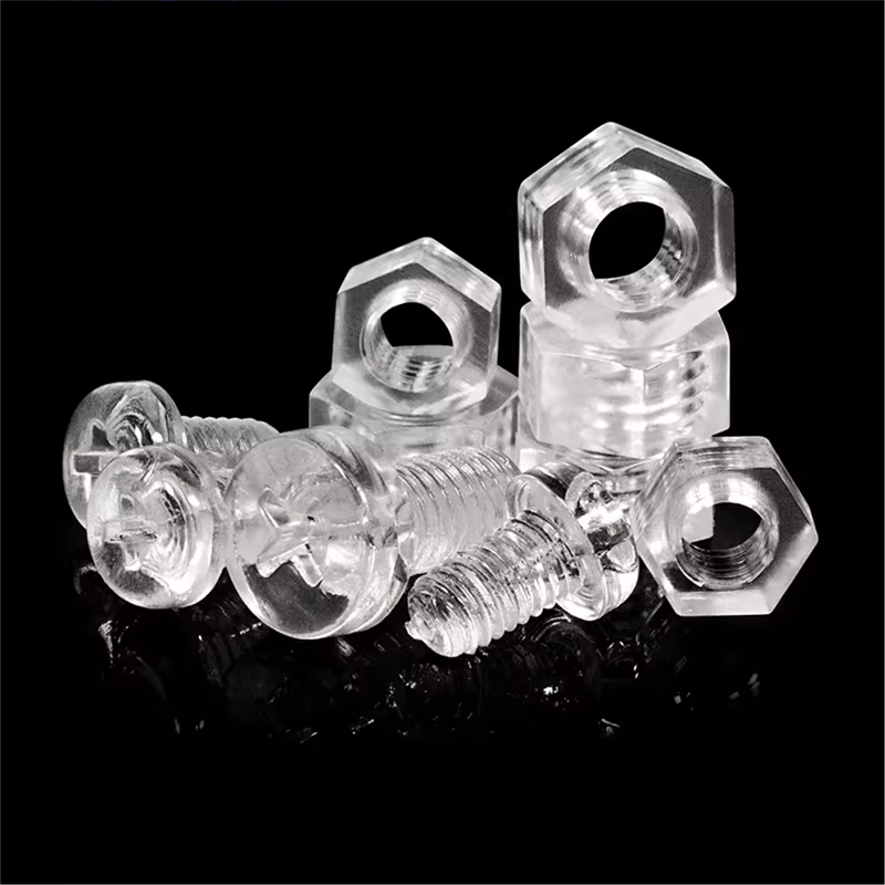 Precision Polycarbonate Screw PC PP PA Transparent Clear Plastic Acrylic M4 M5 M8 M6 x 20mm 40mm Bolts And Nuts