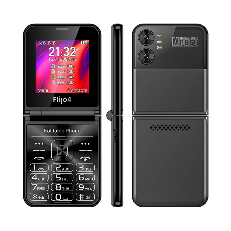 UNIWA F265 Big Battery 4 SIM Card LED Fold Big Button Senior Feature phone OEM China Keypad Touch GSM mobile phone