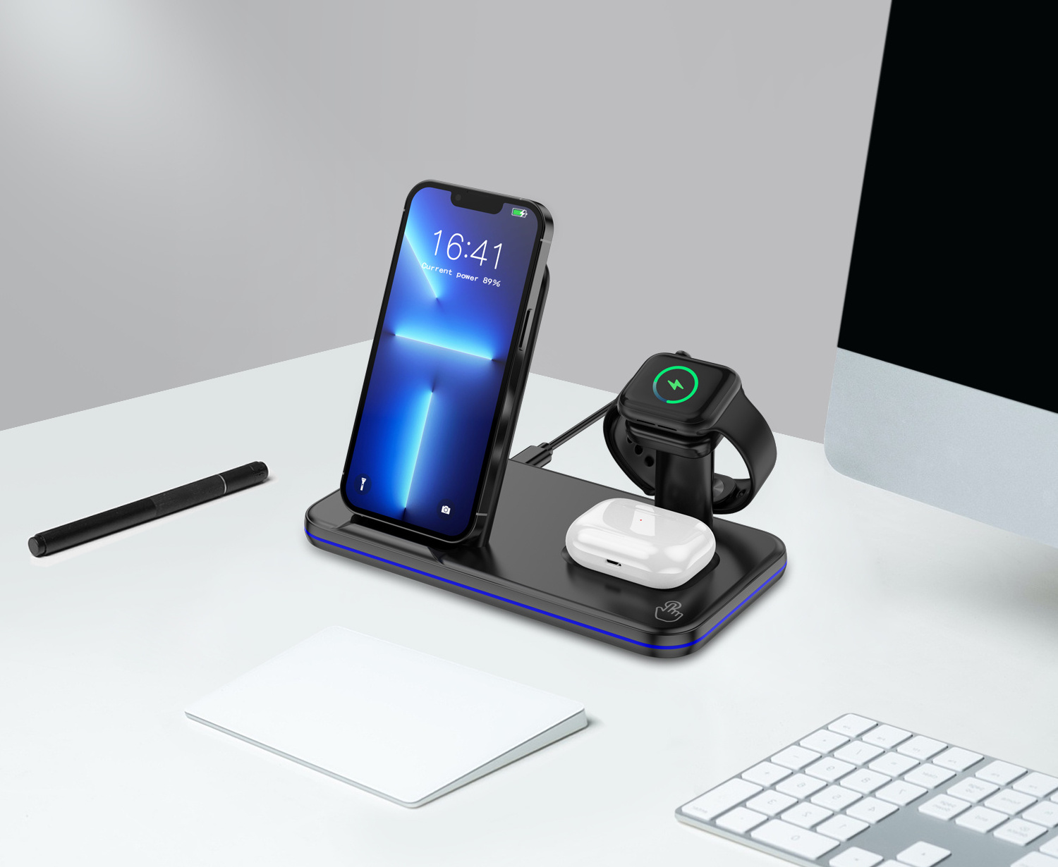 2024 Popular Multifunctional Charger 3 in 1 wireless charging desktop wireless charging station for phone