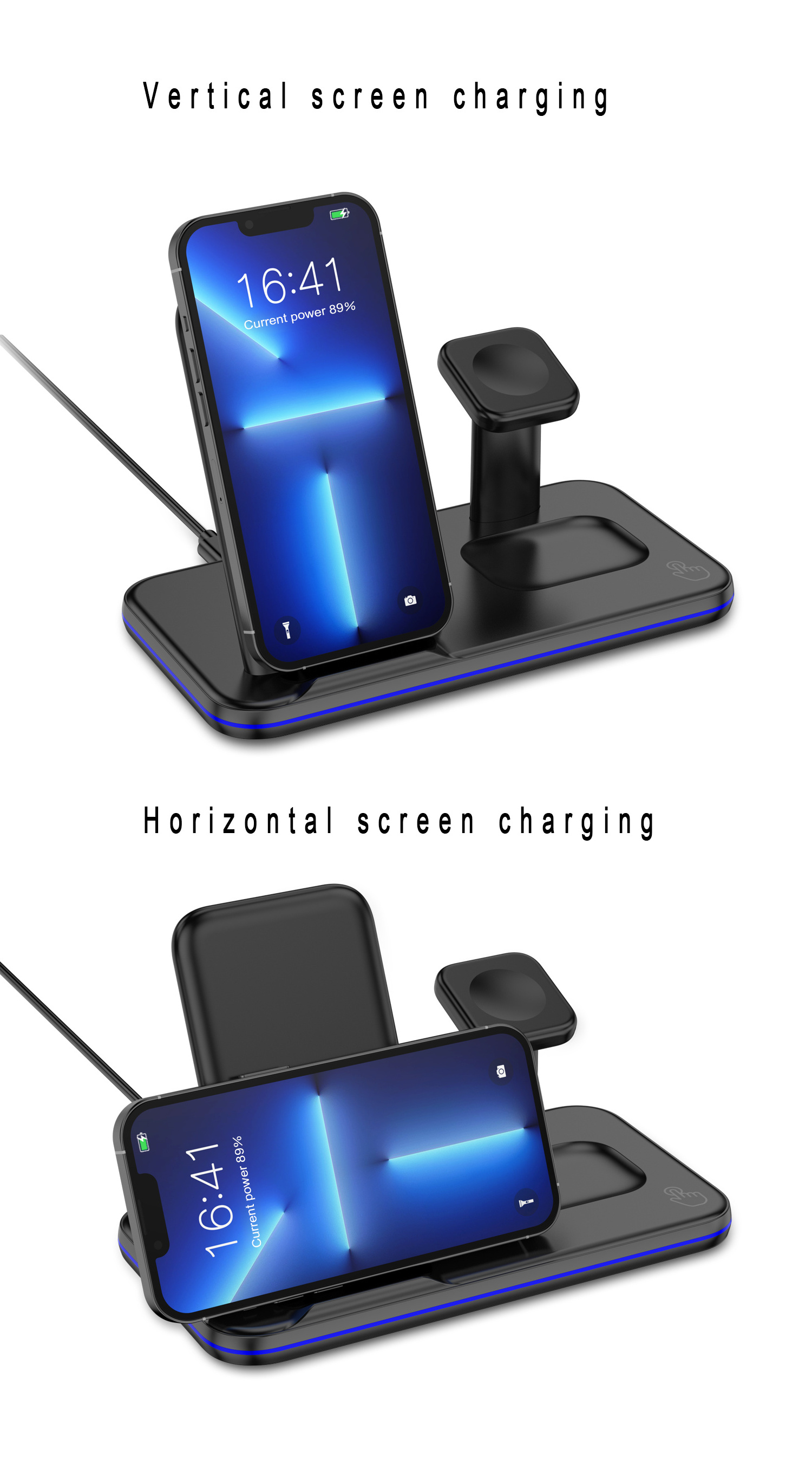 2024 Popular Multifunctional Charger 3 in 1 wireless charging desktop wireless charging station for phone