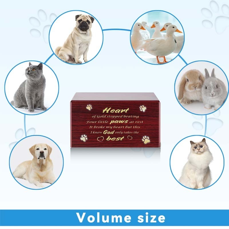 2023 Hot Sale Customized Pet Urn For Ashes Small Medium Size Remember Wooden Rabbit Cat Pet Urns