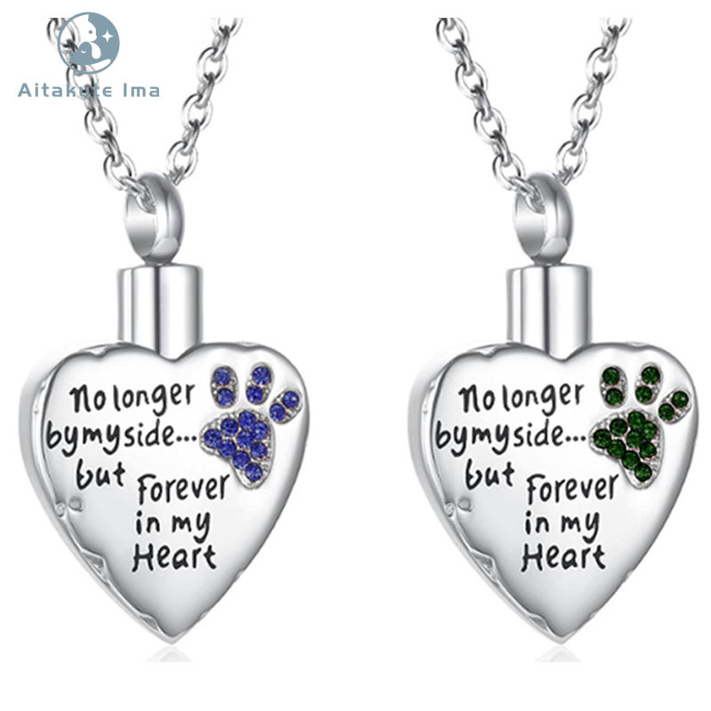 Urn Necklaces For Ashes No Longer By My Side But Forever In My Heart Locket Cremation Urn Necklace For Pet Dogs Cats Ashes