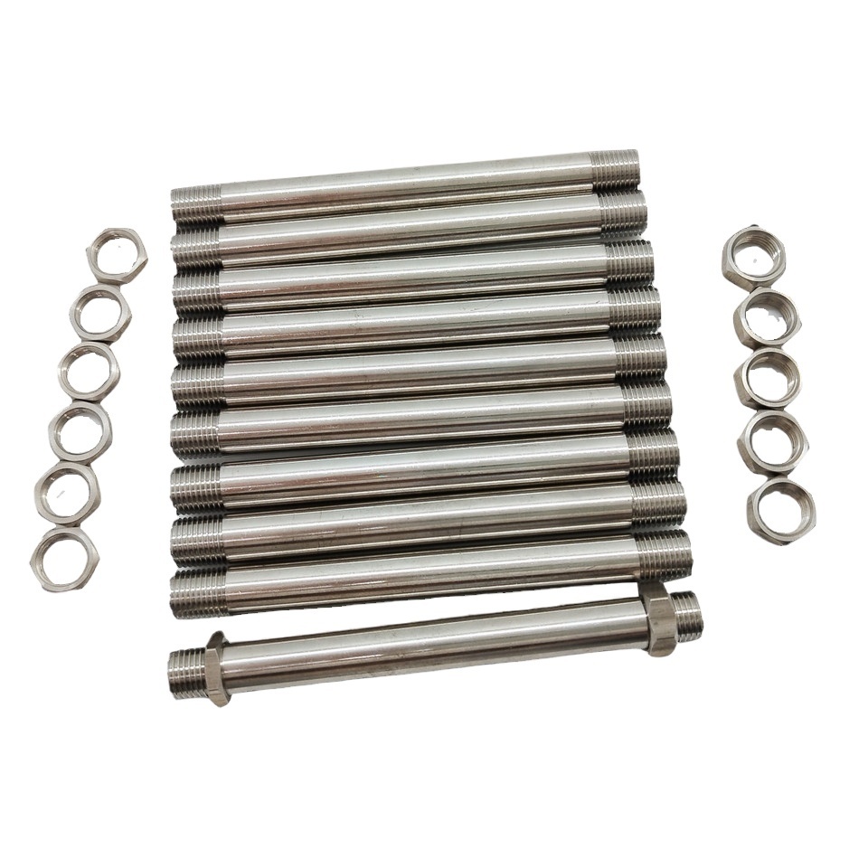 Factory Customized 1/4 Inch 316 Stainless Steel Threaded Pipe Fittings with Nut + Gasket