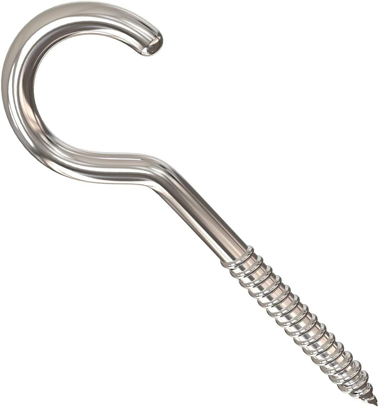 High Strength Stainless Steel Silver 4 Inch Heavy Duty Large Screw Hook Ceiling Hook Cup Hook