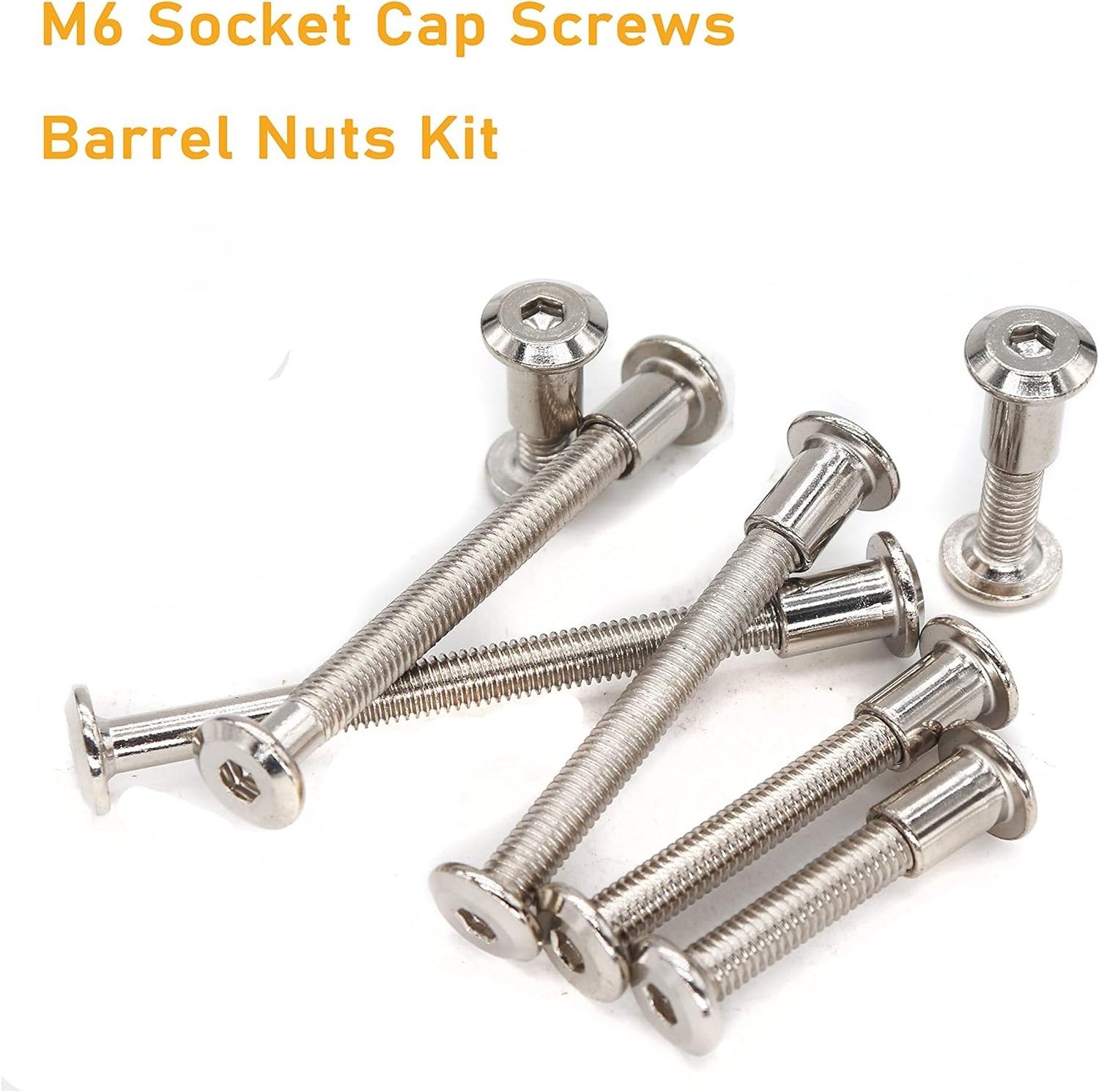 Factory Custom Stainless Steel Hex Socket Head Bolt and Barrel Nut M6 M8 M10 for  Furniture Joint Connector Bolt & Cap Nut Kit