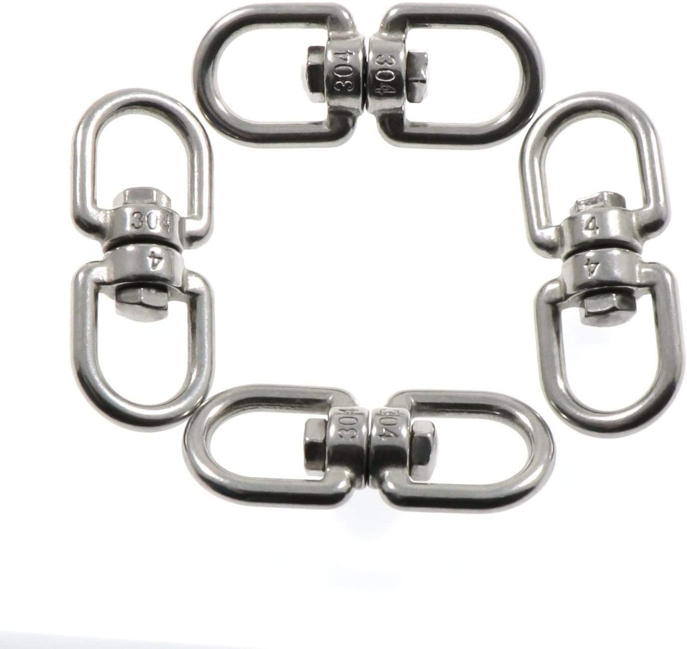 M4 Double Ended Swivel Eye Hook 304 Stainless Steel Eye to Eye Swivel Shackle Ring Connector