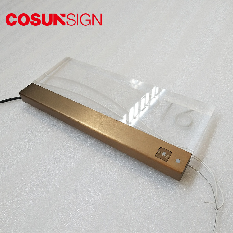 Cosun Home Address Plaque Aluminum Hotel Room Brass Stainless Steel Acrylic Custom Apartment Door Light Led House Number Plate