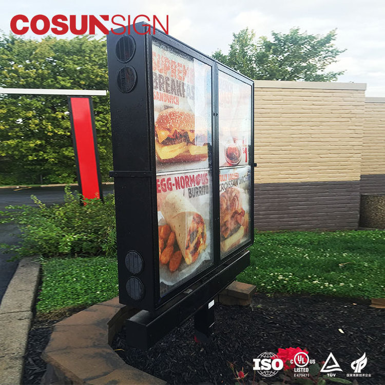 Electric Light Change Fast Food Stand Frame Outside Coffee Shop Outdoor Restaurant Display Drive Thru Led Digital Menu Board