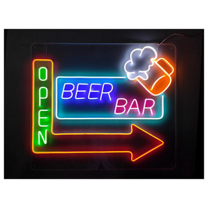 Waterproof Christmas Custom Plastic Bar Angel Wings Acrylic Neon Luz Letreros Party Strip Light Rgb Beer Sign Flex Led Neon