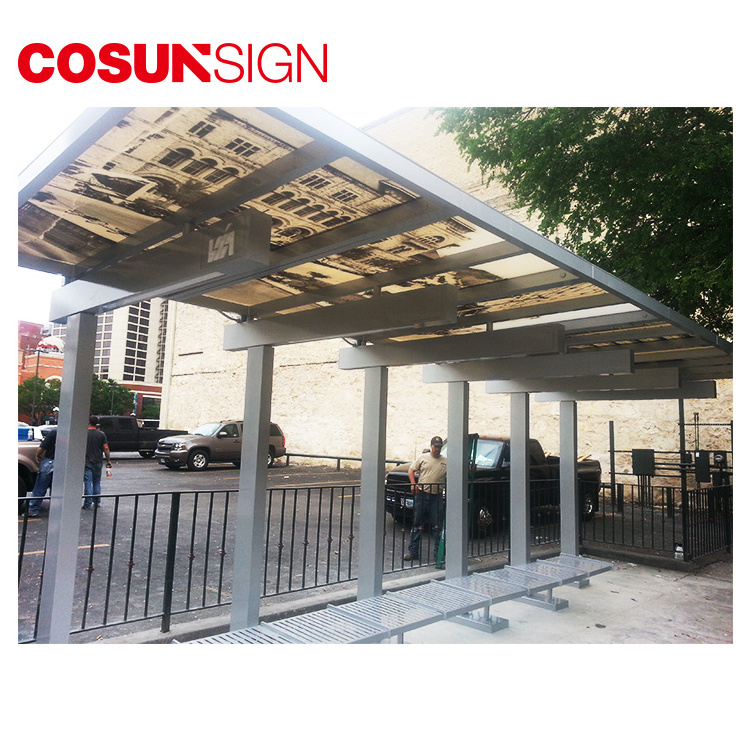 Roadside advertising prefabricated solar modern bus station shelter design